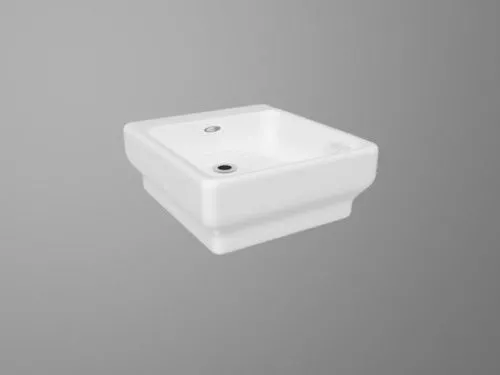 Rectangle Washbasin With Mirror Wood Frame 3d model