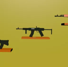 Gun Weapons Lowpoly Pack 3d model