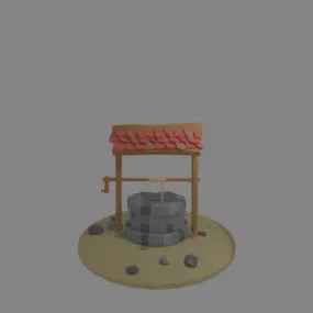 Cartoon Old Well 3d model