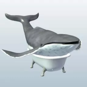 Whale Art Decoration 3d model