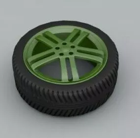 Green Rim Wheel 3d model