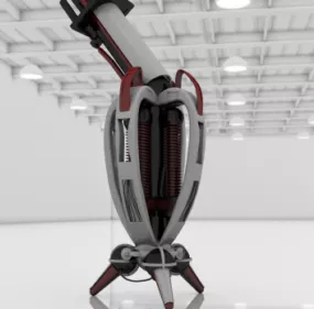 White Studio Sci-fi Scene 3d model