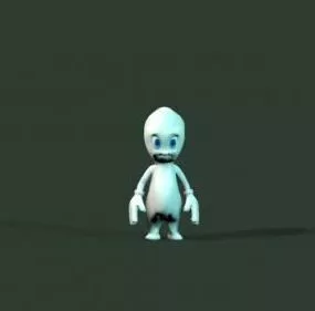 White Gosh Cartoon Character 3d model