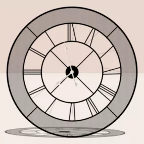 Minimalist Wide Clock 3d model