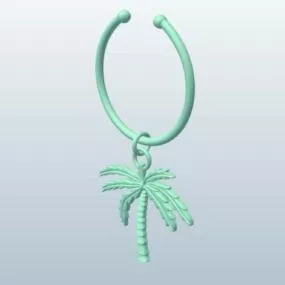 Wine Glass Fob Palm Tree Shaped 3d model
