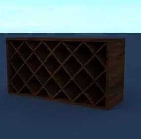 Wine Shelves Wooden 3d model