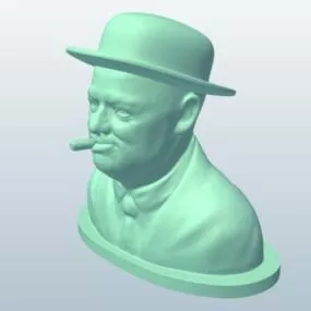 Bust Of Winston Churchill Printable 3d model