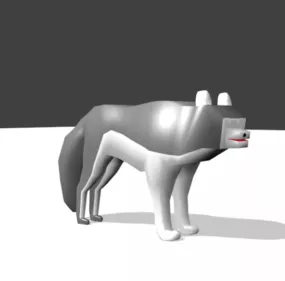 Cartoon Wolf Lowpoly 3d model