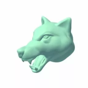 Wolf Head Figurine 3d model