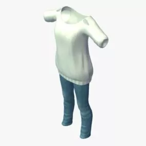 Romans Jeans Blouse Fashion 3d model