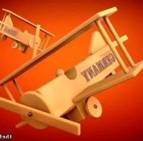 Wood Airplane Toy 3d model