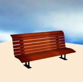 Beach Wood Bench 3d model