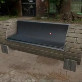 Wood Bench Round Shaped 3d model