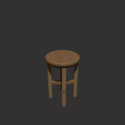 Kitchen Wood Stool 3d model Kitchen Wood Stool 3d model