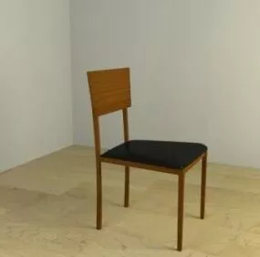 Simple Wood Chair V1 3d model