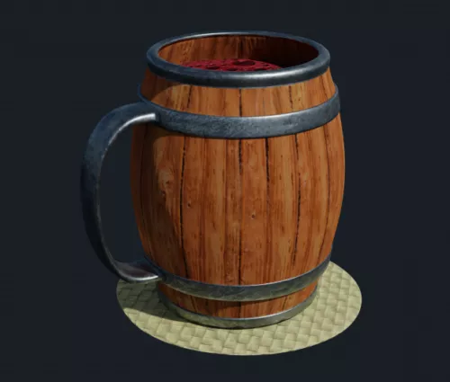 Barrel And Traffic Cone 3d model