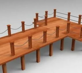 Wooden Sea Pier 3d model