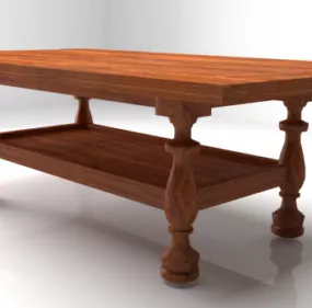 Wooden Table Classic Legs 3d model