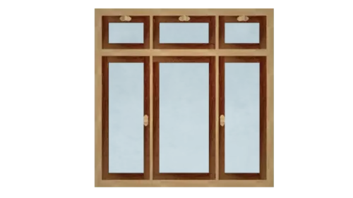 Window Wood Frame With Decoration 3d model