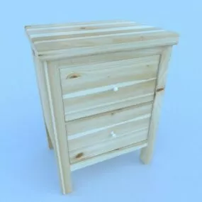 Furniture Wooden Bedside Table 3d model
