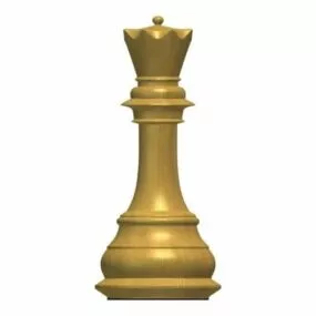 Wooden Chess Queen 3d model