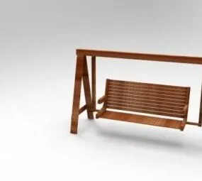 Garden Wood Swing 3d model