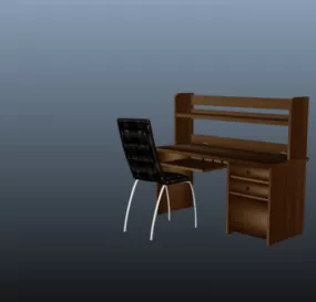 Work Desk With Chair 3d model