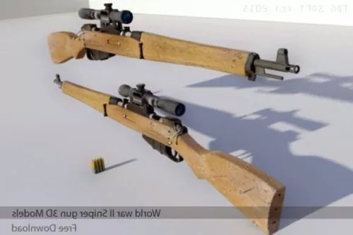 WW2 Sniper gun 3d model WW2 Sniper gun 3d model