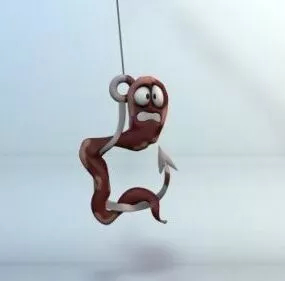 Cartoon Worm 3d model