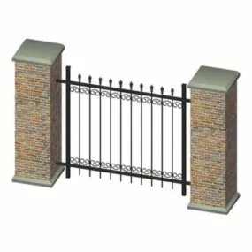 Wrought Iron Fence 3d model