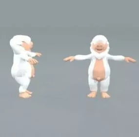 Yeti Cartoon Character 3d model