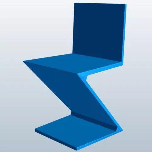 Zig Zag Chair Furniture 3d model Zig Zag Chair Furniture 3d model