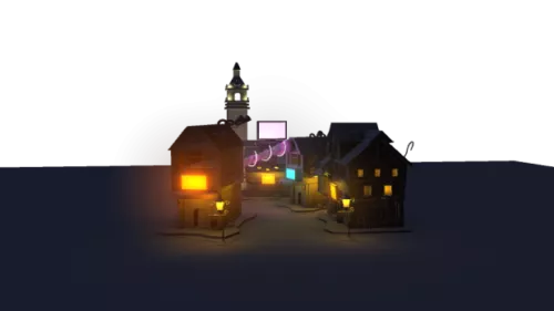 Old Town Home Building 3d model