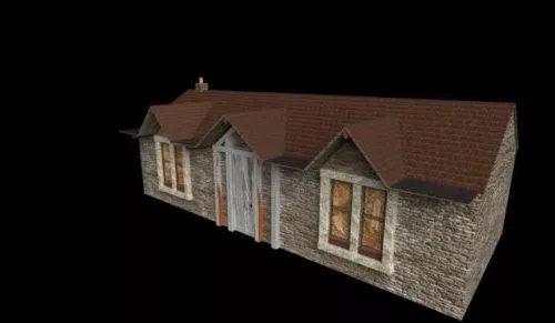Abandoned Old Cottage Building 3d model