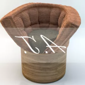 Armchair Wooden Base 3d model