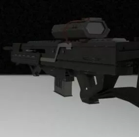 Assault Rifle Gun Lowpoly 3d model