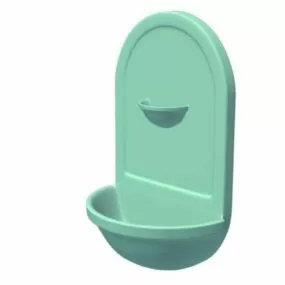 Sanitary Basin With Backstop 3d model