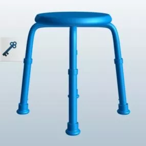 Metal Bath Stool 3d model