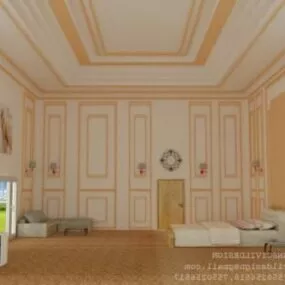 Bed Room Classic Style Decoration 3d model