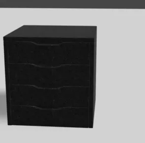 Black Bedside Table 3d model