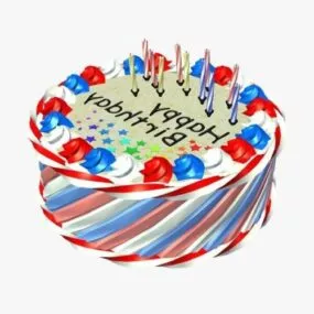 Children Birthday Cake V1 3d model