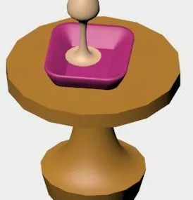 Brown Round Table 3d model