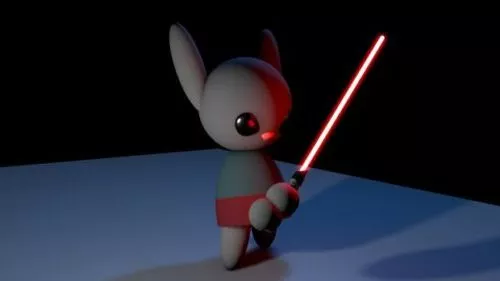 Bunny With Lightsaber 3d model Bunny With Lightsaber 3d model