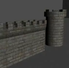 Castle Stone Wall 3d model