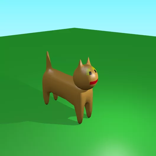 Outline Cat Character 3d model