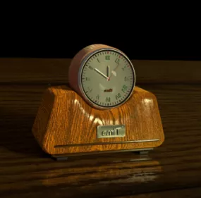 Desk Vintage Round Clock 3d model