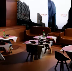 Small Coffee Shop Interior 3d model