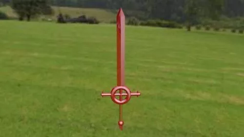 Viking Sword With Golden Carved Handle 3d model