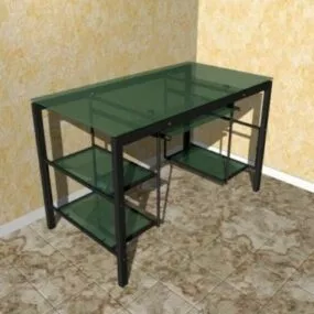 Glass Desk For Computer 3d model