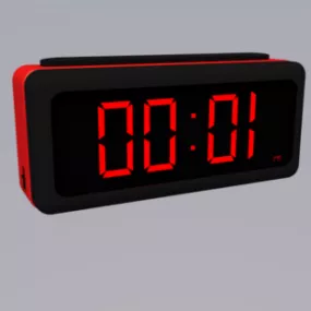 Black Digital Alarm Clock 3d model